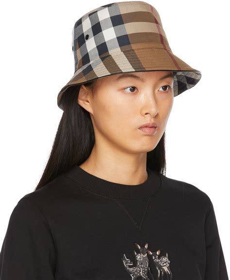 Shop Burberry Canvas Check Bucket Hat 